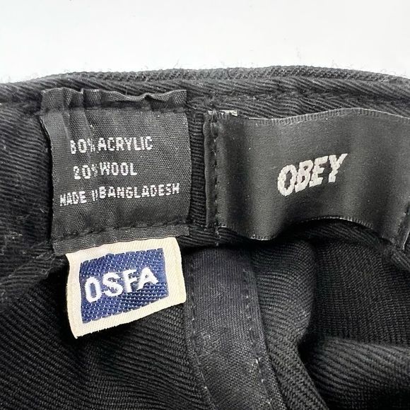 Vintage OBEY Propaganda Black and Grey Snapback Hat Cap Men Adjustable - Picture 2 of 5